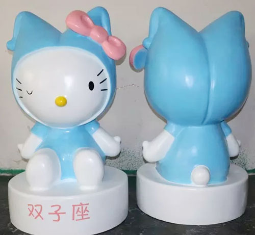 卡通雙子座雕塑擺件