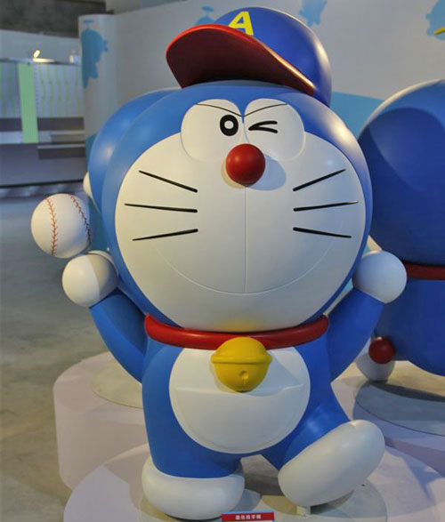 卡通叮當貓雕塑擺件