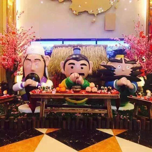 三國(guó)桃園結(jié)義雕塑擺件