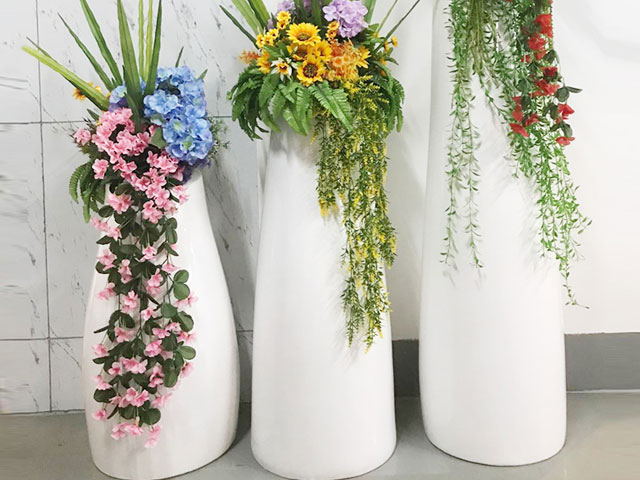 玻璃鋼商場組合花缸