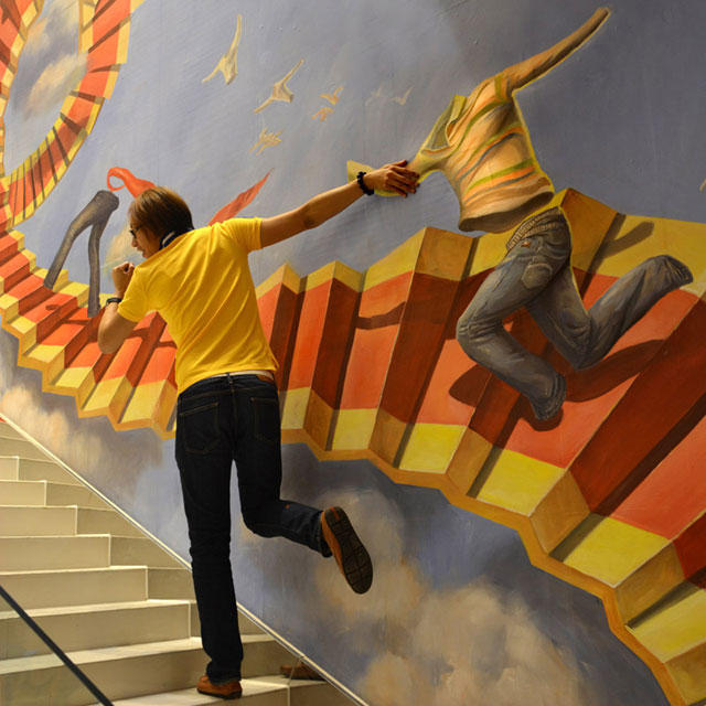 階梯墻面墻繪藝術