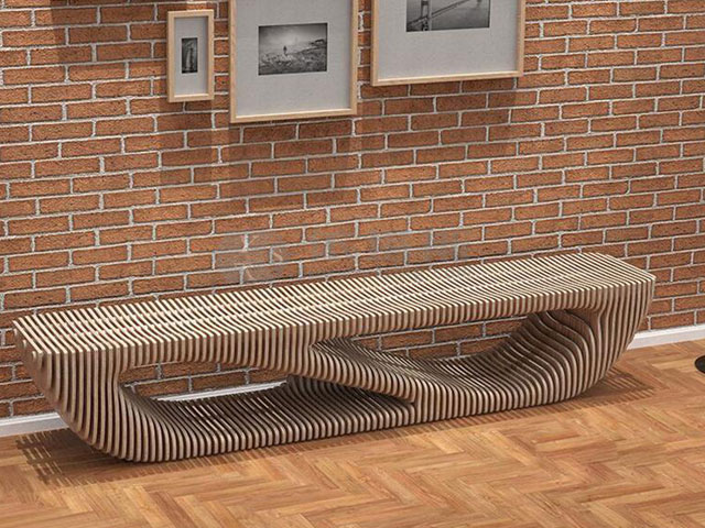 日字款實木切面坐凳