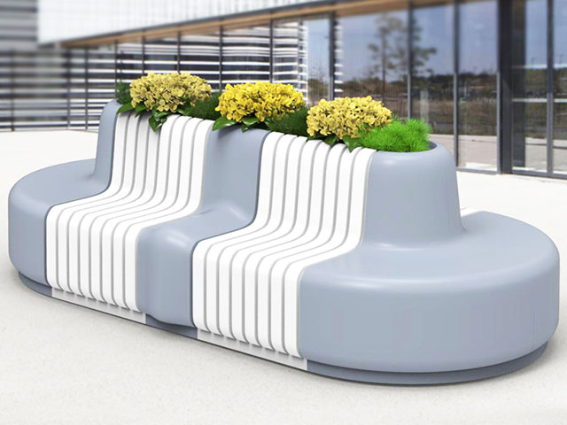 商場玻璃鋼花盆座椅